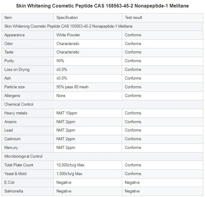 Skin Whitening Freckle Removing Series Peptide Nonapeptide-1 / Melitane CAS 158563-45-2