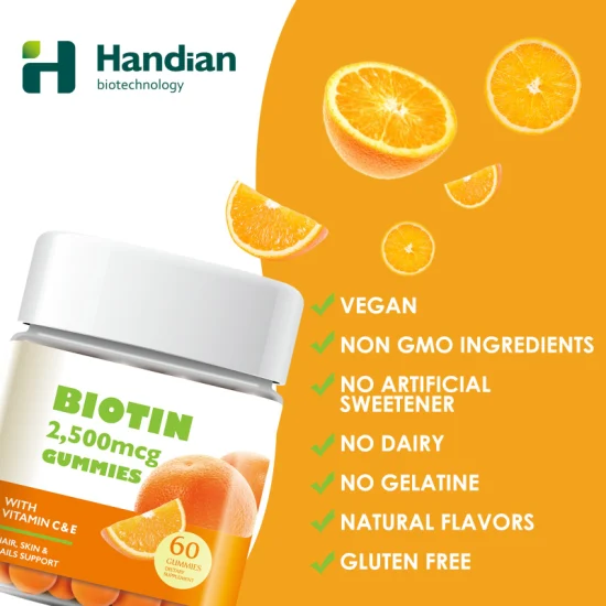 Biotin, Vitamin C, Vitamin B-12, Zink, veganes Haarwuchs-Gummivitamin für Haare, Haut und Nägel