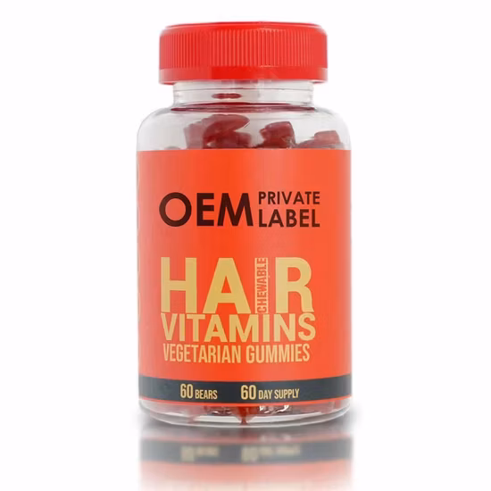 Biotin, Vitamin C, Vitamin B-12, Zink, veganes Haarwuchs-Gummivitamin für Haare, Haut und Nägel